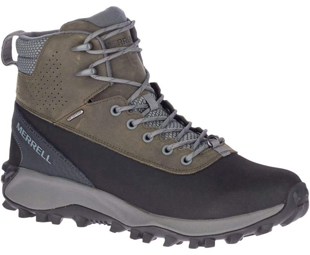 Kozaki Merrell Męskie Szare/Czarne - Thermo Kiruna Mid Shell Waterproof - 748395-KOL